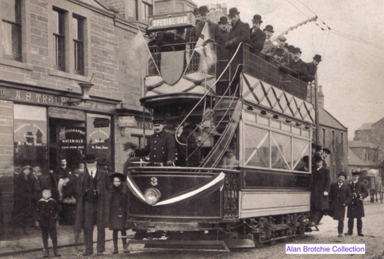 Dundee, Broughty Ferry and District Tramways Tram No 3 opening day